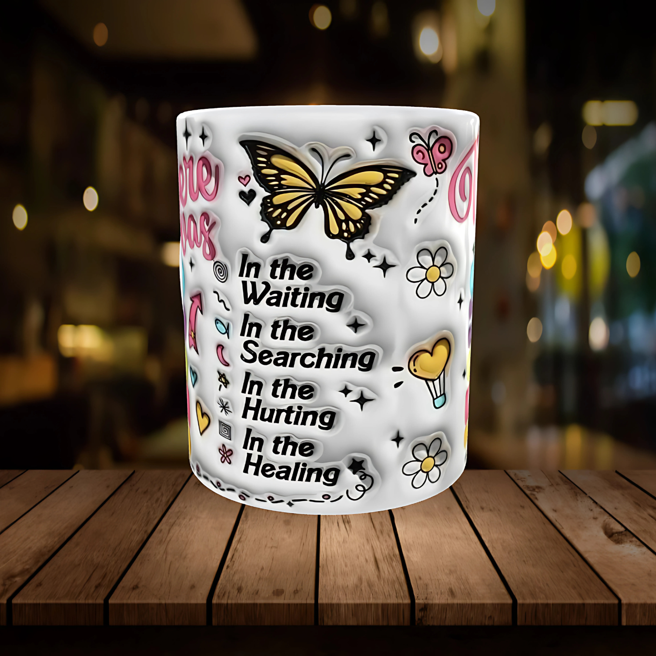 Purpose in the Waiting – Inspirational Butterfly Mug