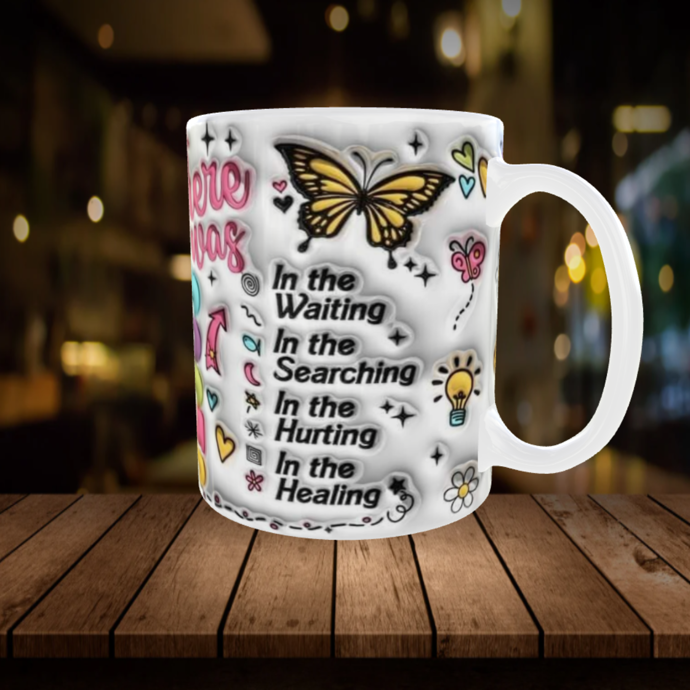 Purpose in the Waiting – Inspirational Butterfly Mug